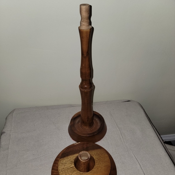 COPY - Vintage Wooden Ashtray Stand/Plant Holder Two Piece - Picture 4 of 8